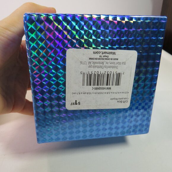 Metallic Silver Striped Gift Box Bow & (2) other Gift Boxes Holographic & white - Picture 12 of 14